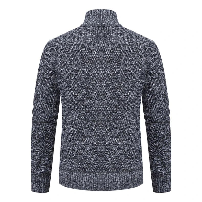 Autumn Winter Jersey Men's Casual Sports Stand Collar Warm Zipper Cardigan Sweatercoat3