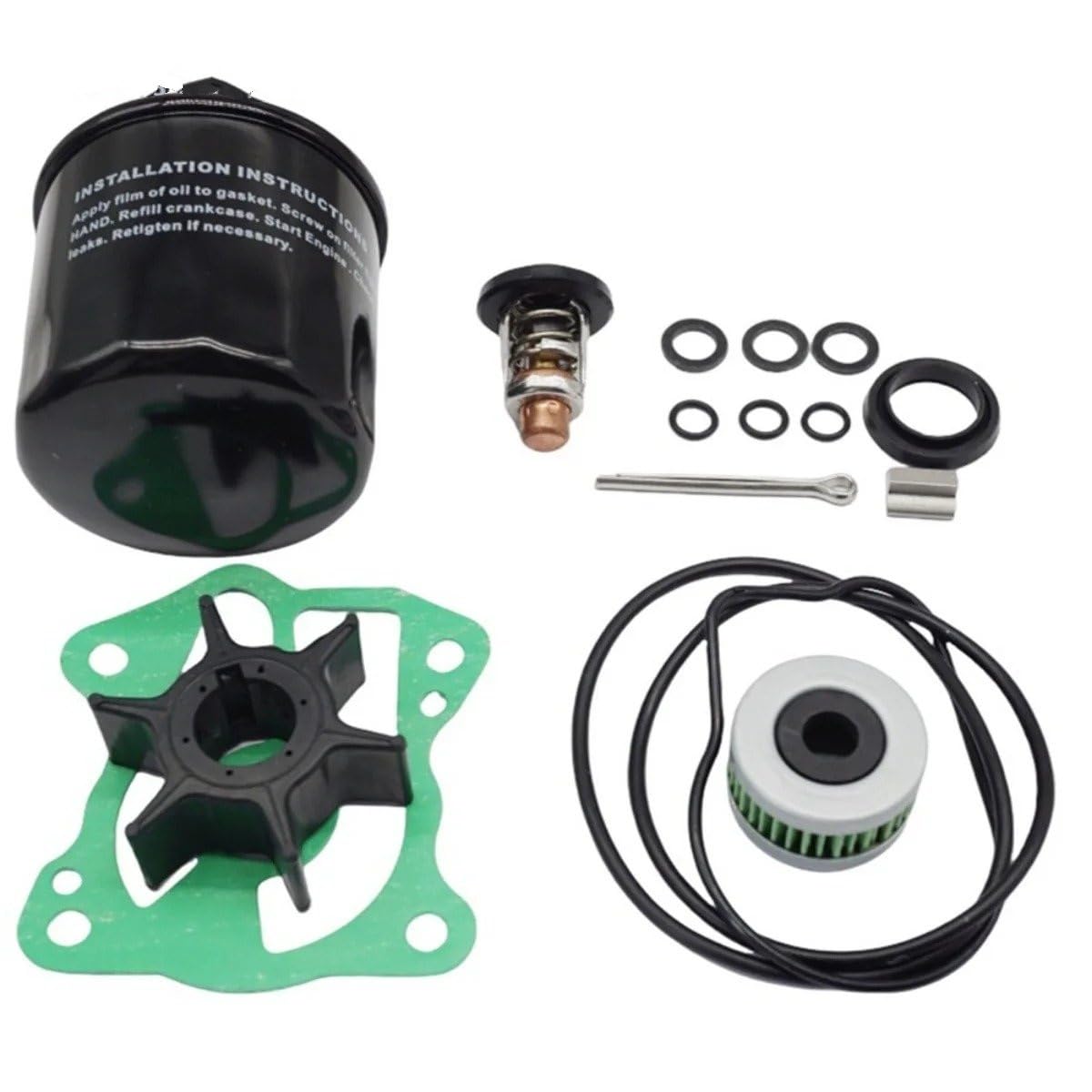 Wasserpumpen Für 60HP BF60A Für Marine Außenbordmotor Wasserpumpe Reparatur Mit Thermostat Öl Filter Kraftstoff Ablauf Dichtung Pin Wartung Kit Kühlwasserpumpe