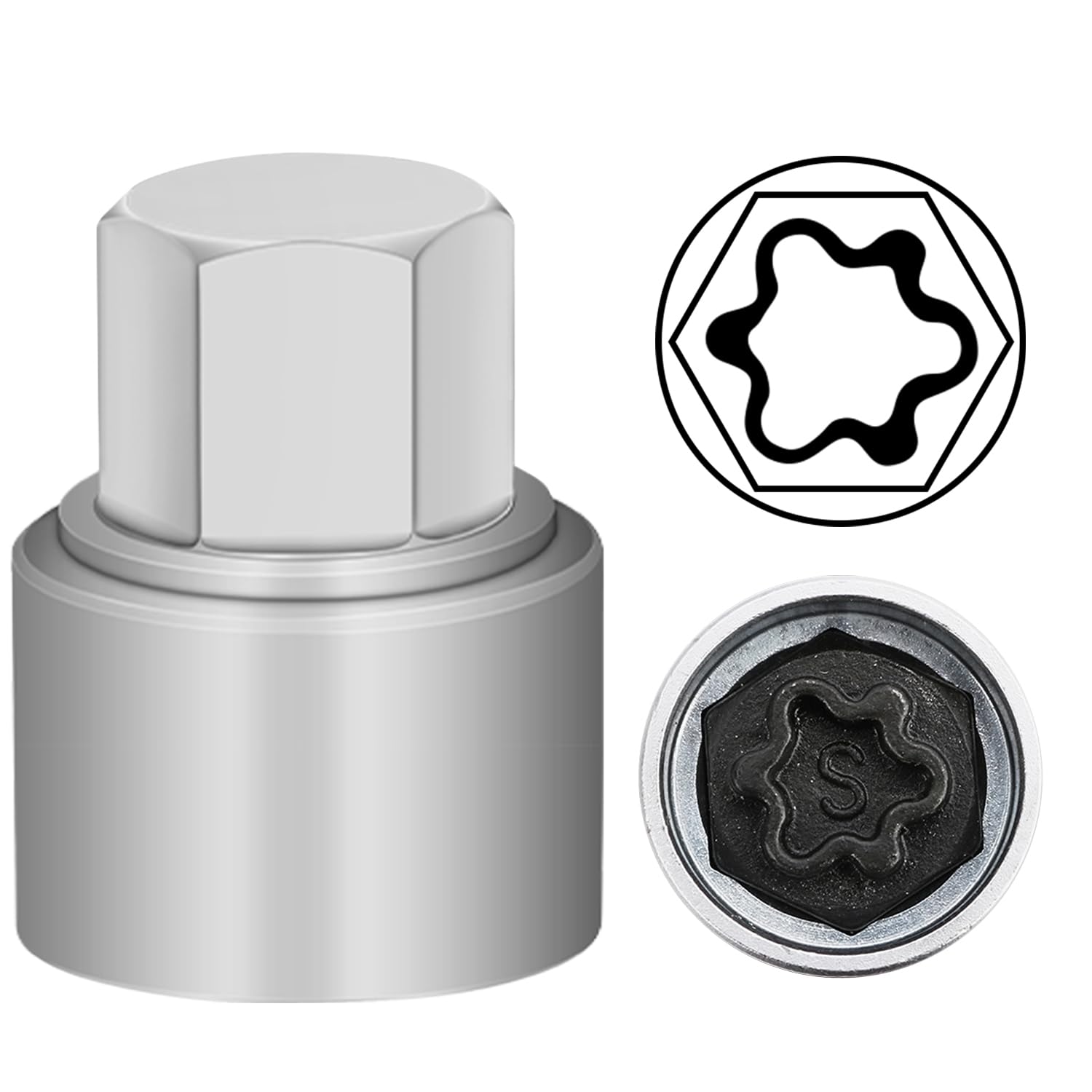 Extractor de tuercas antirrobo compatible con Audi llave bloqueo rueda S