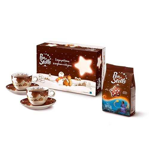 Immagine del prodotto Pan di Stelle Gift Box Natale 2023, Idea Regalo con Due Tazze Medie in Porcellana by Thun e Sacchetto di Biscotti Pan di Stelle 350 g in Edizione Limitata