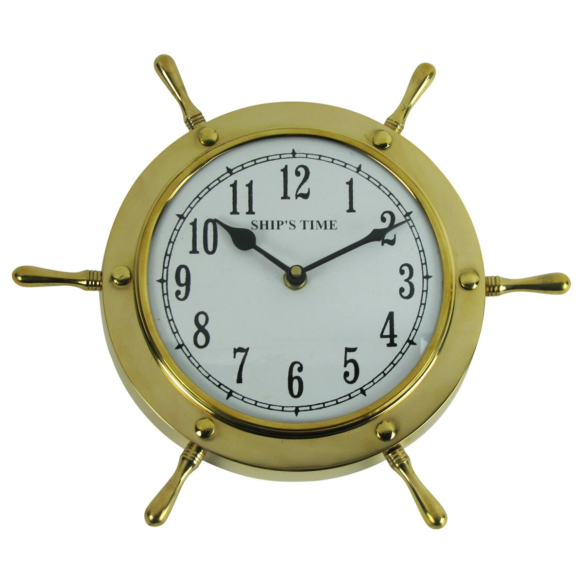 SHIP'S TIME 船用時計 メタル製 Amazon.com: Treasure Gurus Solid Brass Nautical Shipwheel Ships