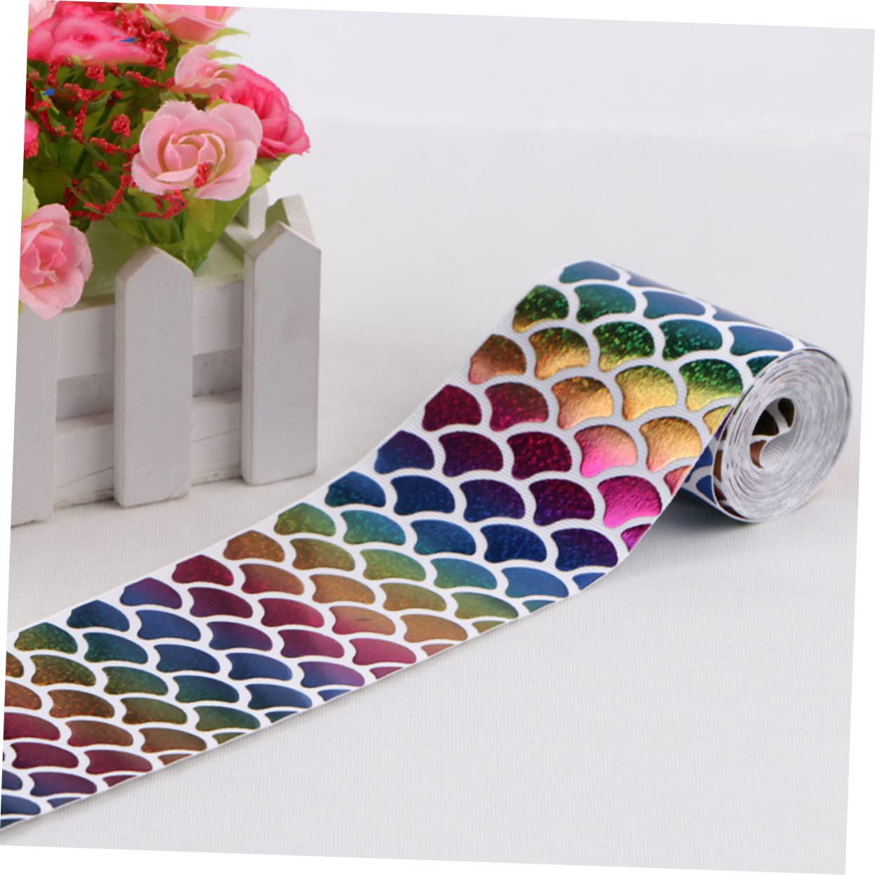 SHINEOFI 3 Rolki Wstążki Grosgrain Syreny Łuski Cekiny Kokarda Do Włosów Materiały Do ​​robienia 75mm Jardów Rzemiosło Imprezowe