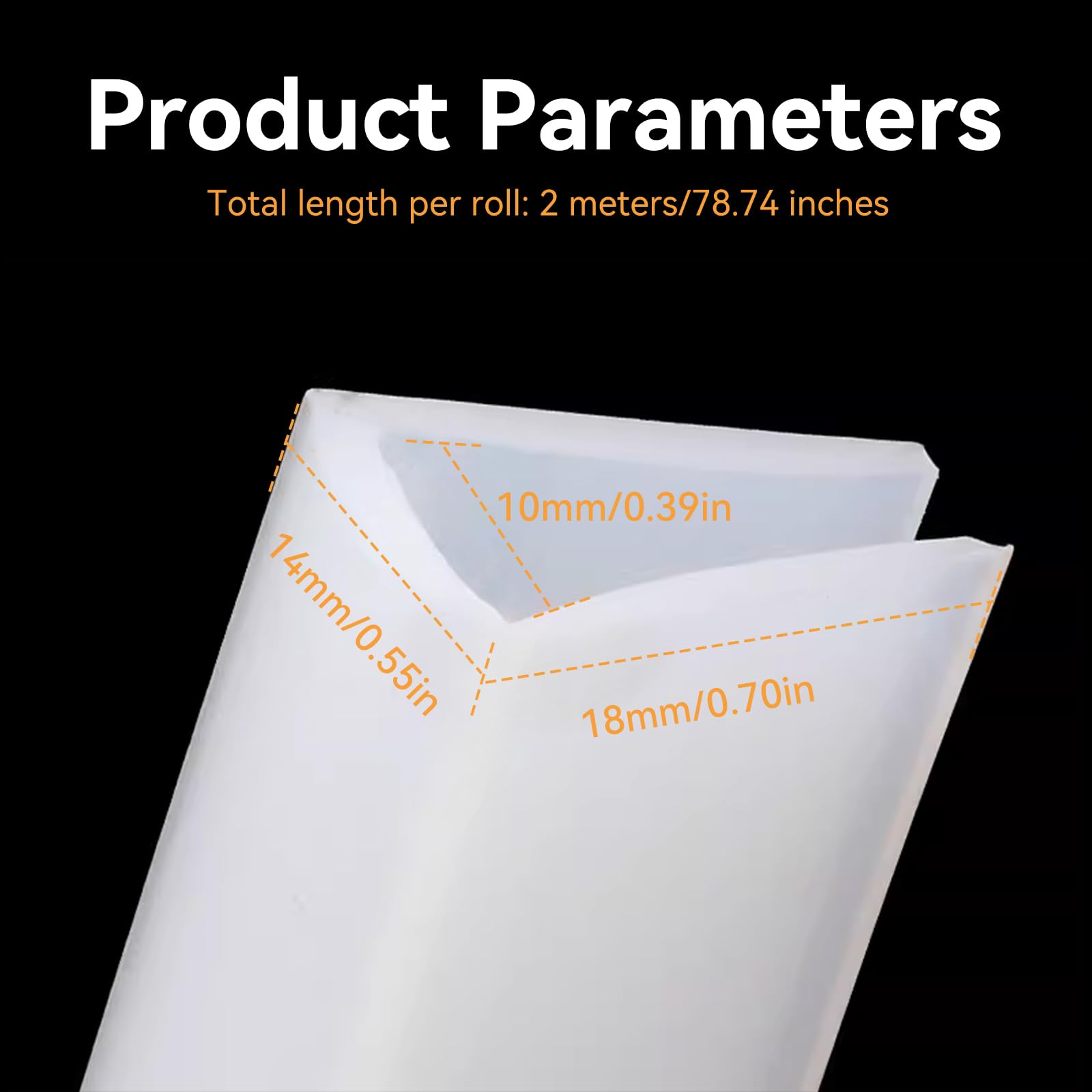 ACESOME Silicone Edging Strip, White Glass Edge Trim, 2m U Channel Edging Trim, Worktop Edging Strip - Image 2