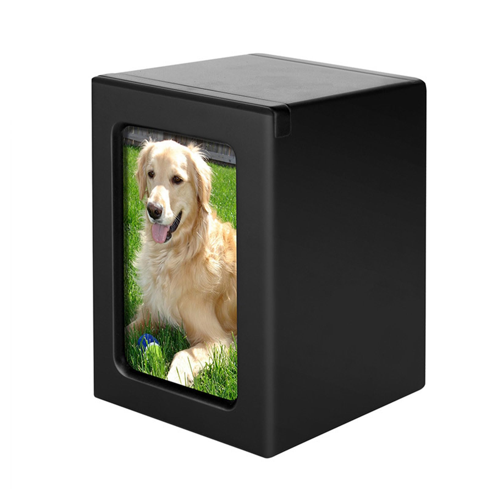 NEWFT Cat Urn Pet Memorial Urns for Cats Ashes Wood Cat Memorial Pet Ashes Pet Memorial Box with Photo Frame for Indoor