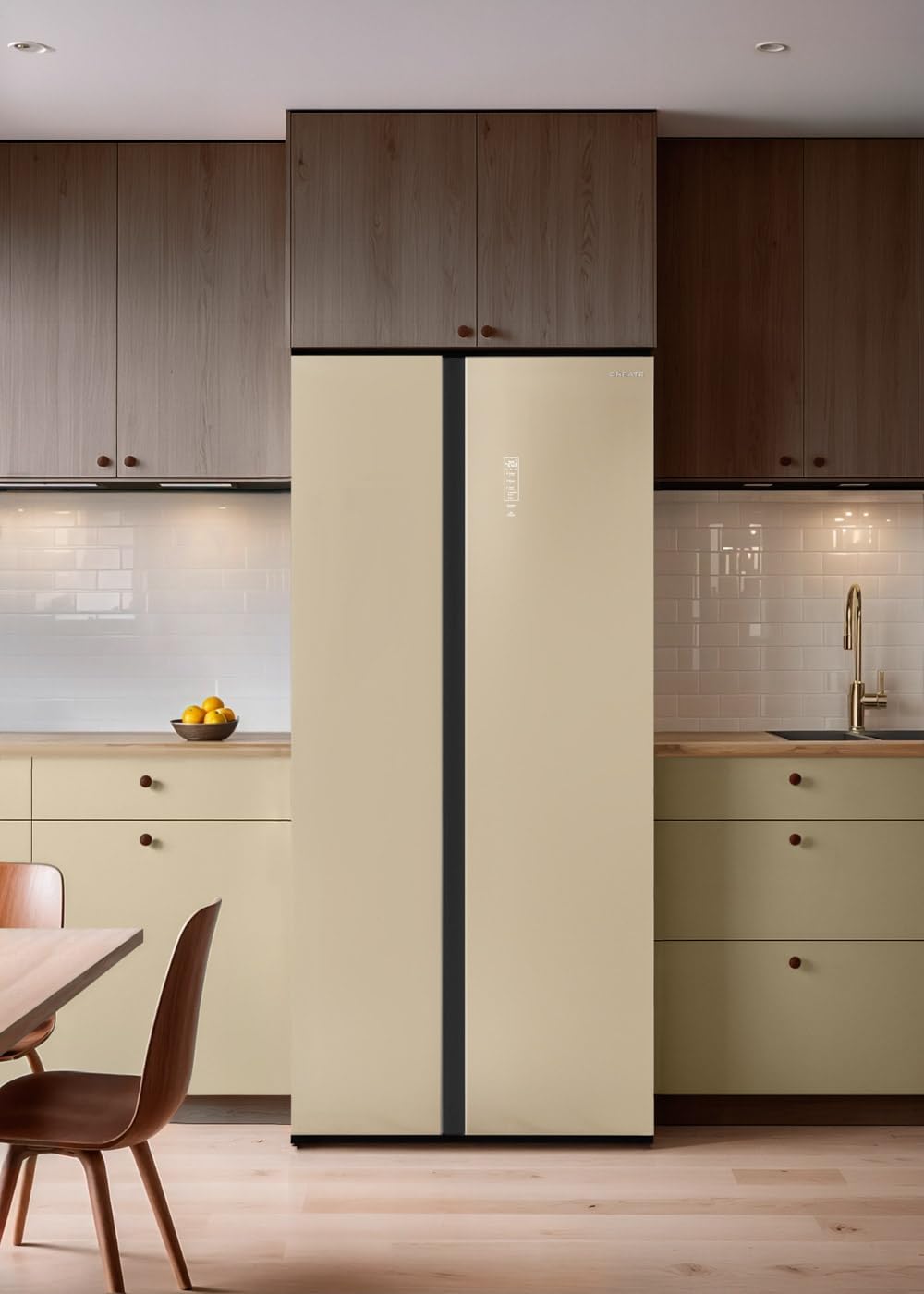CREATE / FRIDGE STUDIO SIDE BY SIDE 550 / Fridge style Side by side 550L sand / 91 x 70.5 x 178 cm/No frost. holiday mode. antibacterial treatment. touch electronic. 158W - 2