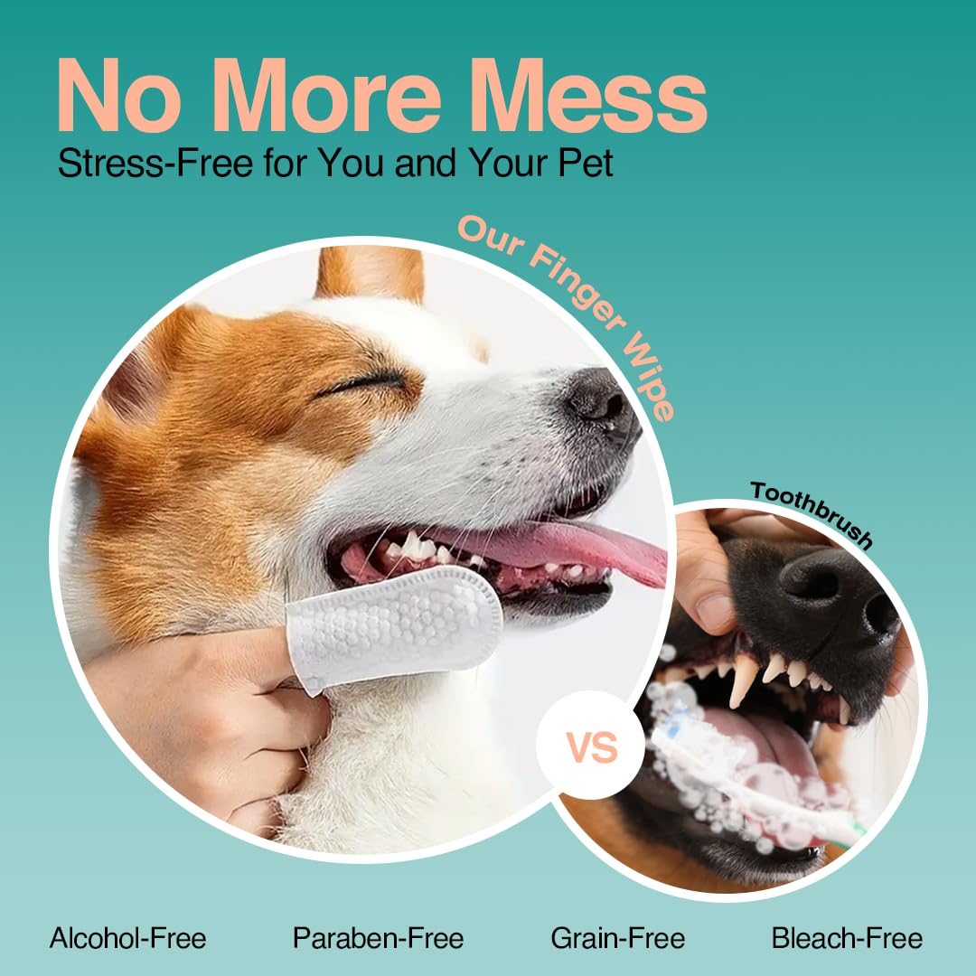 Bandvet Wrap Dog Teeth Cleaning Wipes (90 Count) - No-Rinse Cat Toothbrush, Effective Dog Breath Freshener - Essential Pet Supplies (1.65 in x 3.15 in) 4