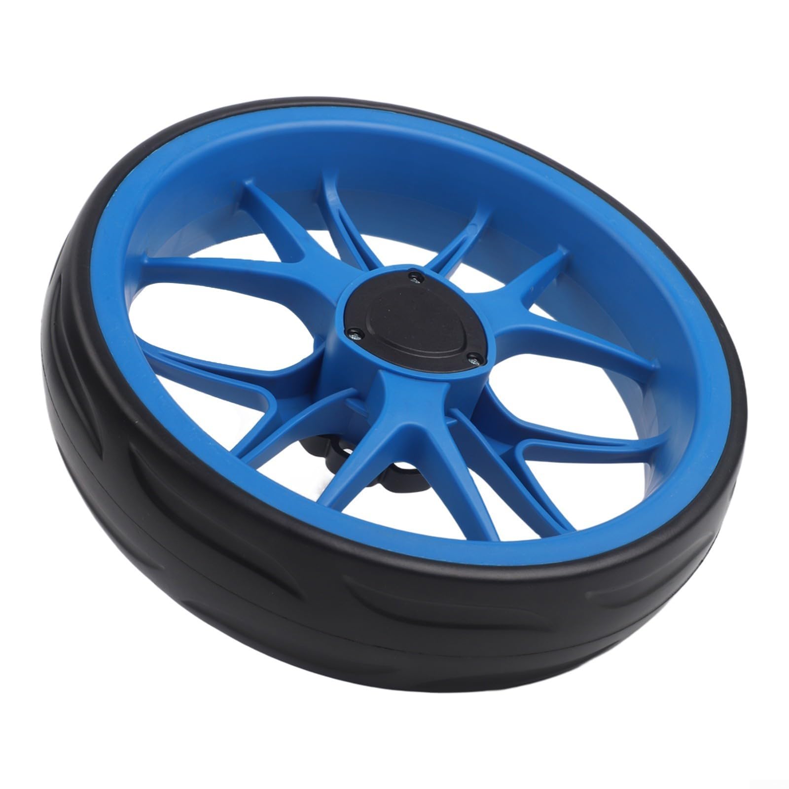 Push-Pull Golf Cart Wheel, 10-Inch EVA Foam Trolley Replacement with 10mm Axle,Plastic Core for Golf Equipment Repair(Blue)