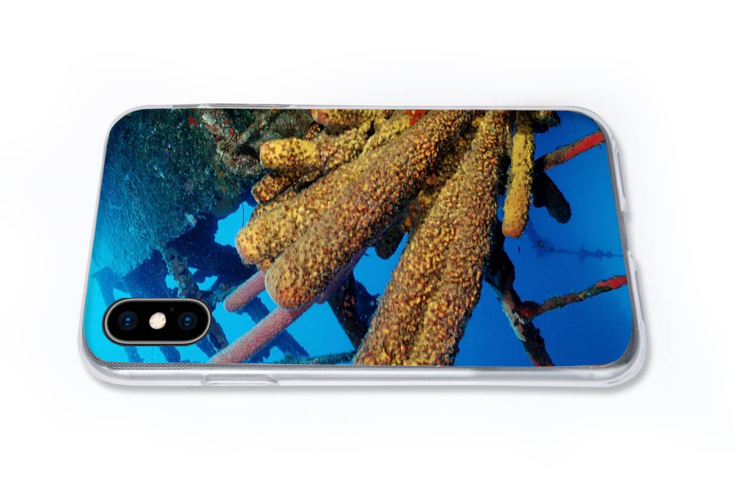 MuchoWow Funda para iPhone XS MAX - Esponja Amarilla bajo el Agua en Bonaire - Funda de Silicona/Funda Blanda para teléfono móvil