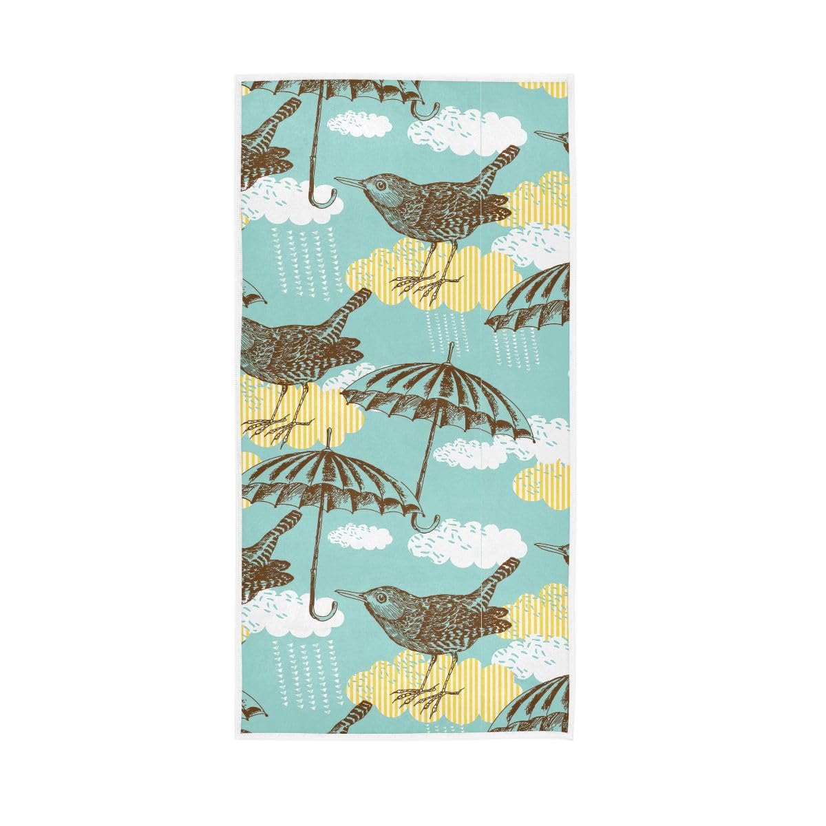 LSRCPD Birds and Umbrella Farmhouse Hand Towels Bathroom, Hand Towel for Bathroom, Travel, Camp, Hotel, Spa 15 x 30 Inches