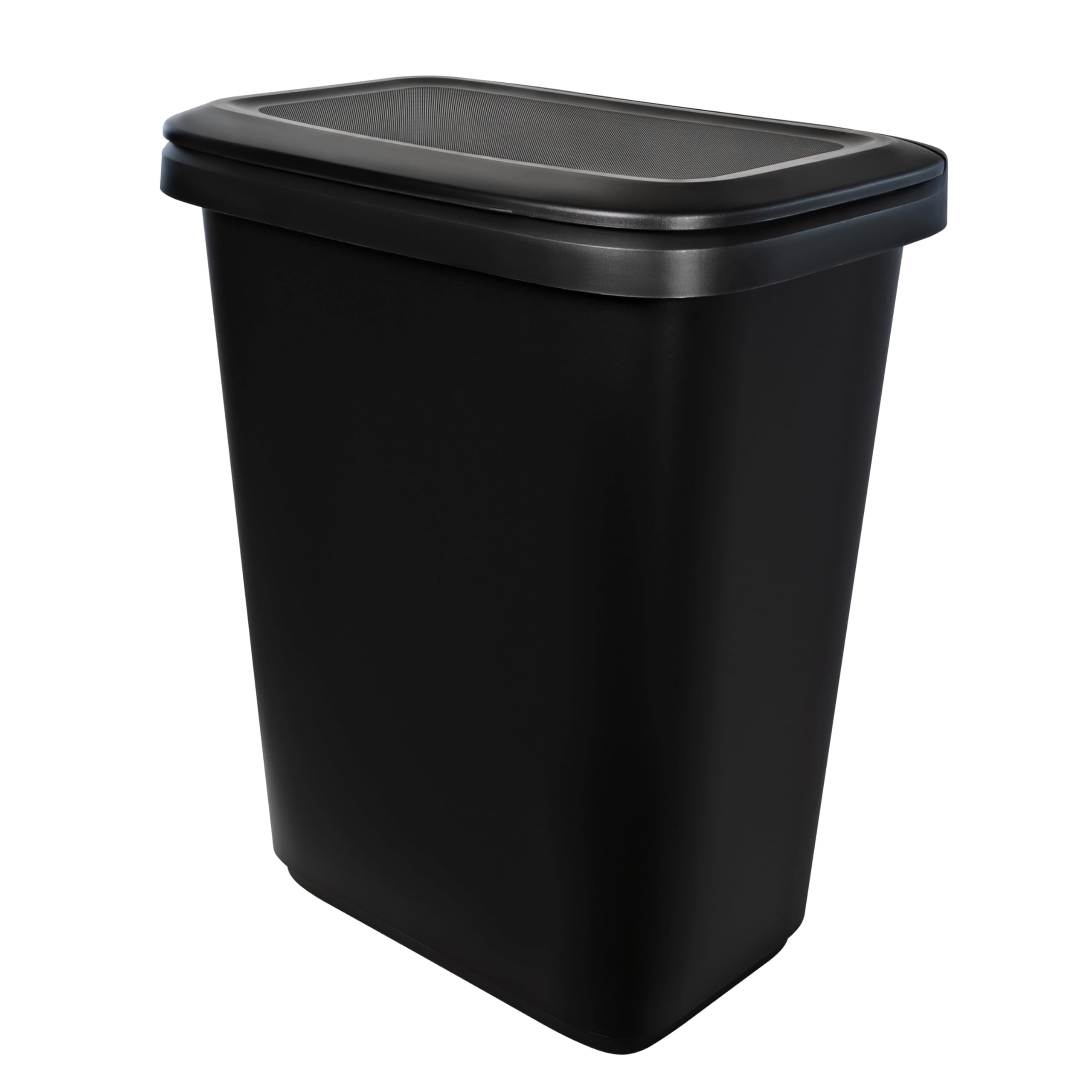 CNEIESD Oversized Dual-Compartment Trash Can - 20.4 Gal Plastic Kitchen/Garage Bin (Black)