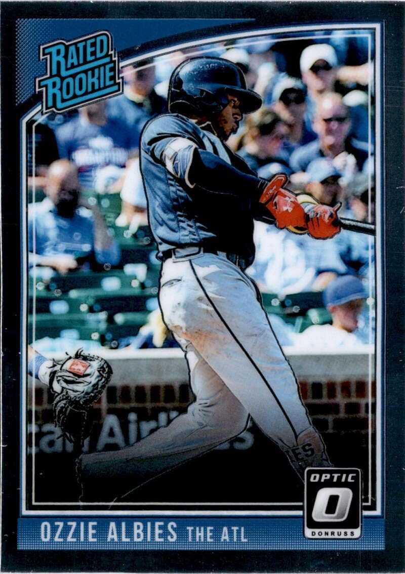 2018 Donruss Optic #36 Ozzie Albies Atlanta Braves Rookie Baseball Card - GOTBASEBALLCARDS