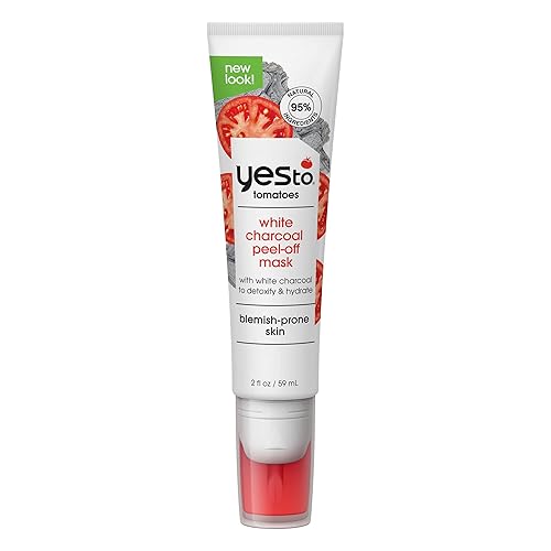 Miniatura 1 de Yes To Tomatoes Clear Skin - Mascarilla desintoxicante e hidratante de carbón blanco, piel seca y sensible, desintoxica e hidrata la piel vegana 95%