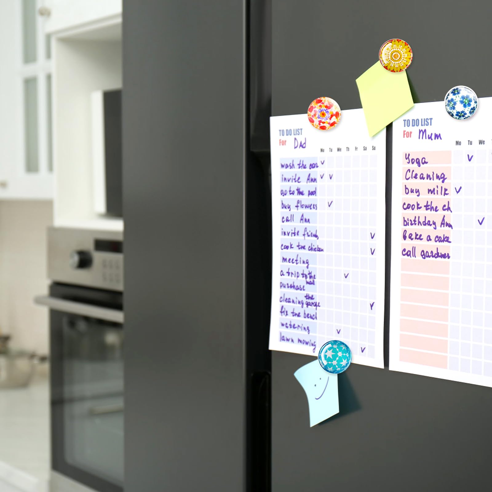 Lot De 12 Aimants Décoratifs Pour Frigo - Motifs Papillons Colorés, Résine, Aimant Fort, Pour Décoration Et Fixation Légère