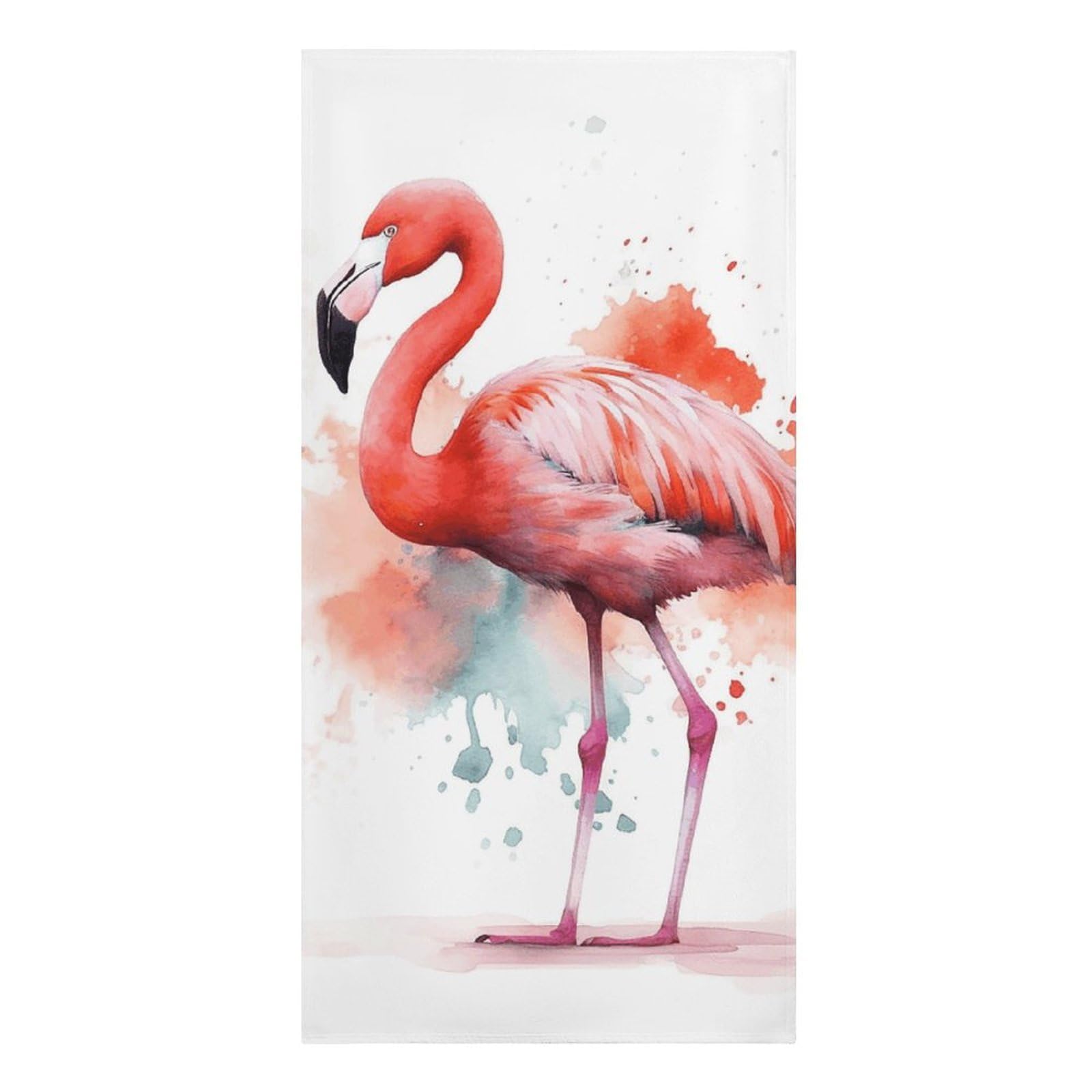 QMNLKH Watercolor Flamingo Beach Towel for Women, Large Microfiber Pool Towel for Men, Absorbent Swim Towels for Home, Lightweight Bath Towels for Camping, Yoga, 30.3"x61.4"