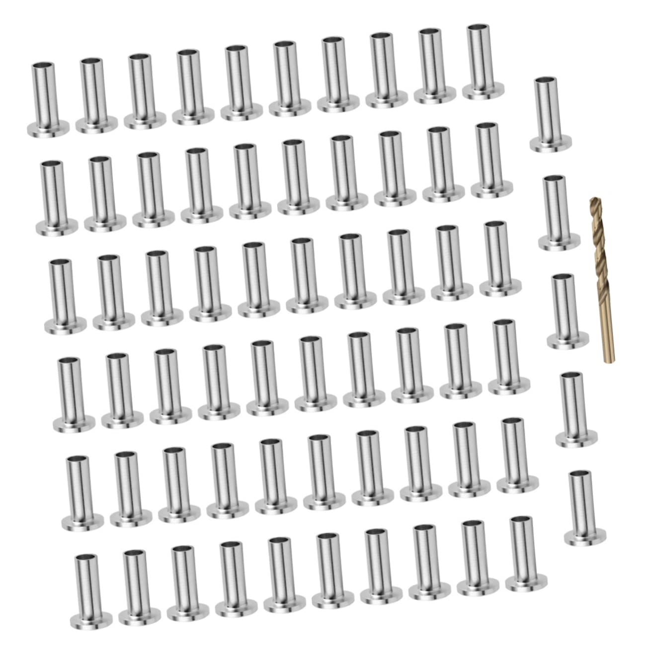 HOMOCONO 65pcs Stainless Steel Wire Rope Protectors Cable Protective Sleeves for Deck Railing Outdoor/Indoor Galvanized Wire Protection