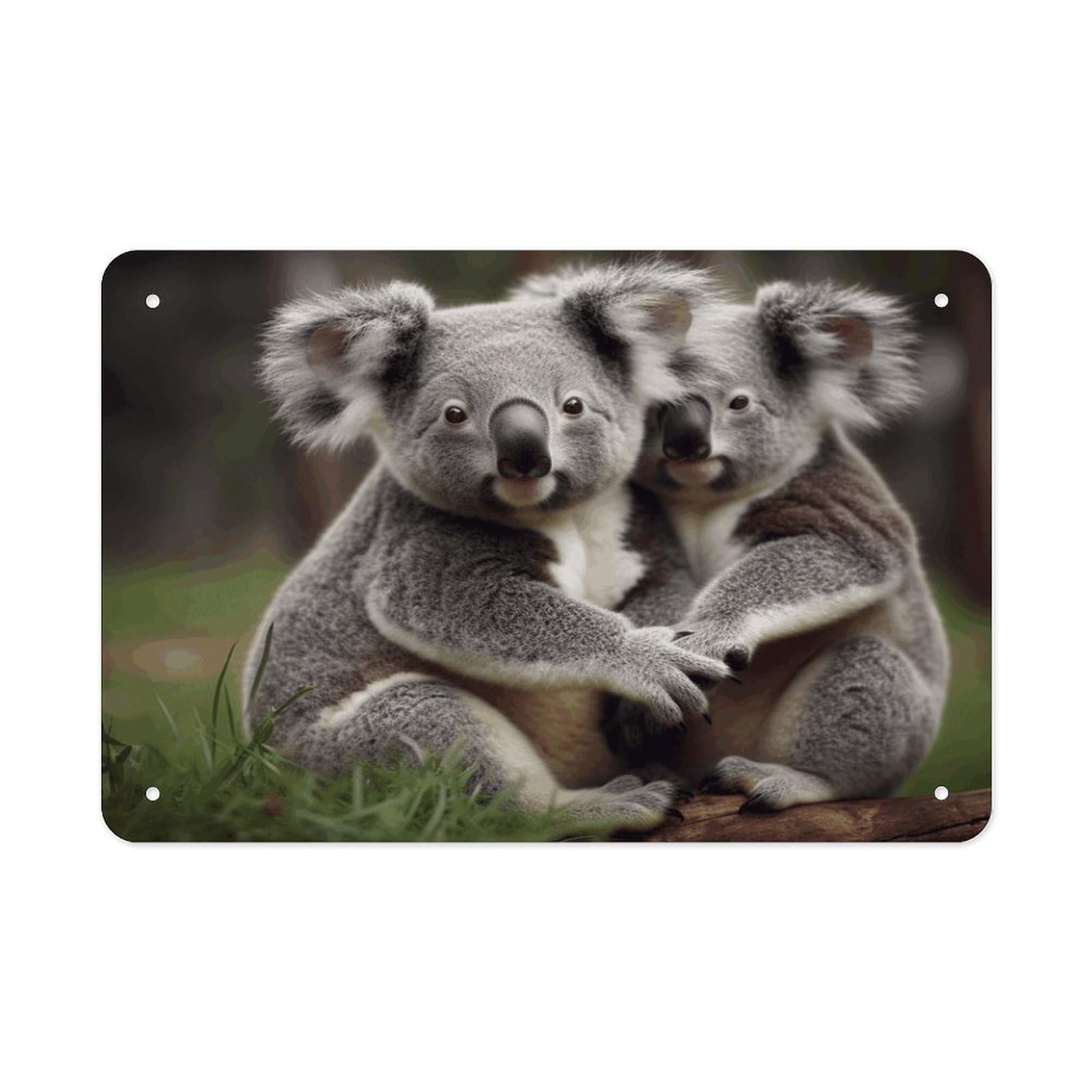 Fekiloot Style Cute Koala Bear Metal Signs Wall Art Tin Sign