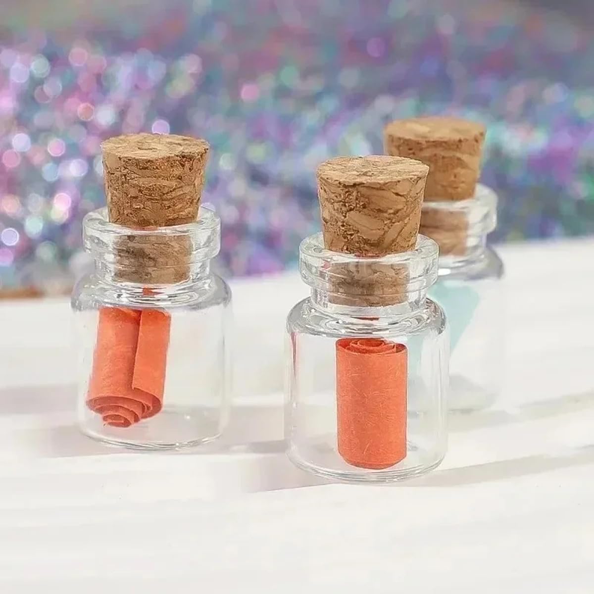 10-200 Stück Mini-Glasfläschchen mit Korken, kleine Fläschchen zur Aufbewahrung von Kunsthandwerk und Gastgeschenken