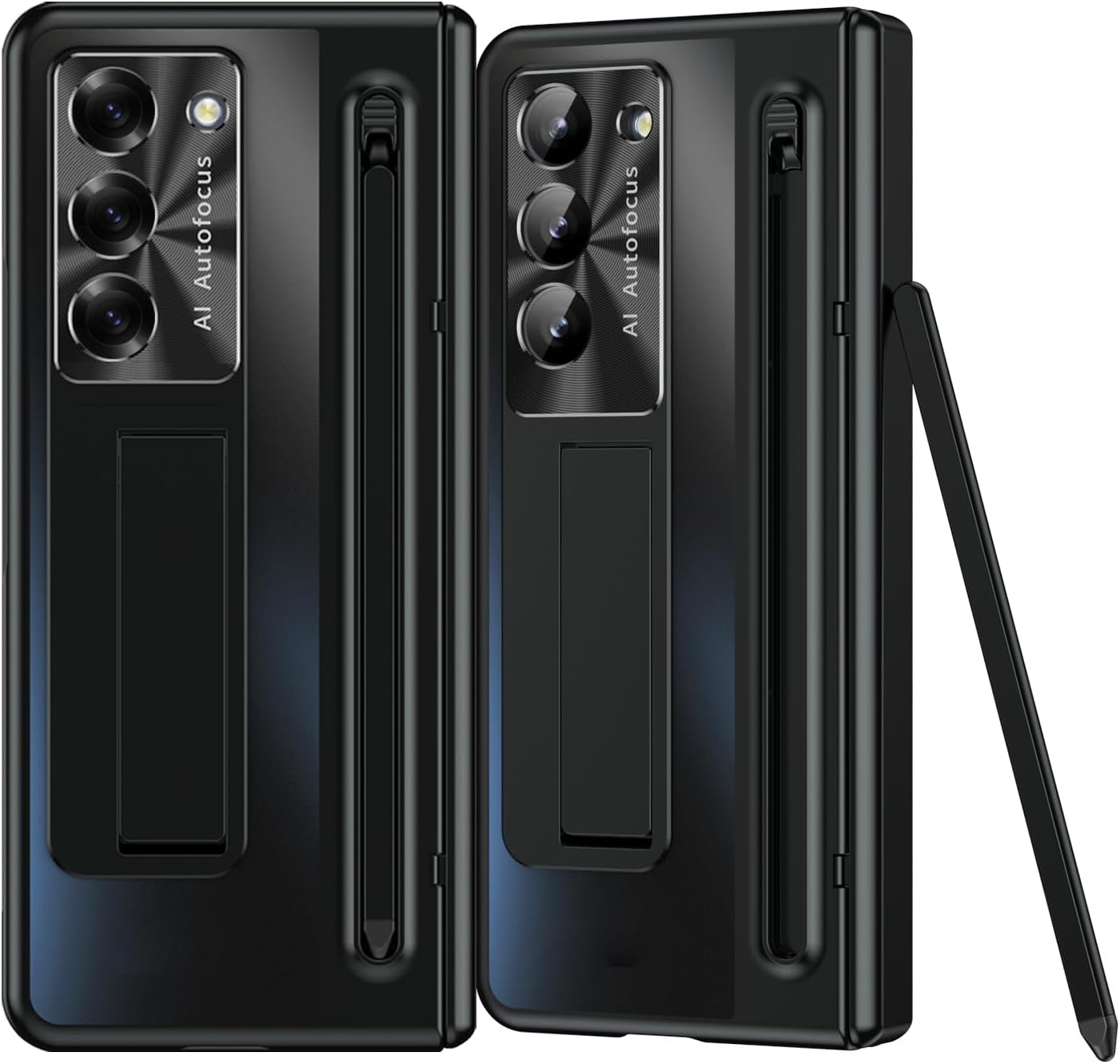 for Galaxy Z Fold6 Case, with Compact S Pen Holder & Screen Protector, Rugged Hinge Protection, Camera Lens Cover, Full Body Protective Phone Case for Samsung Z Fold 6, Black