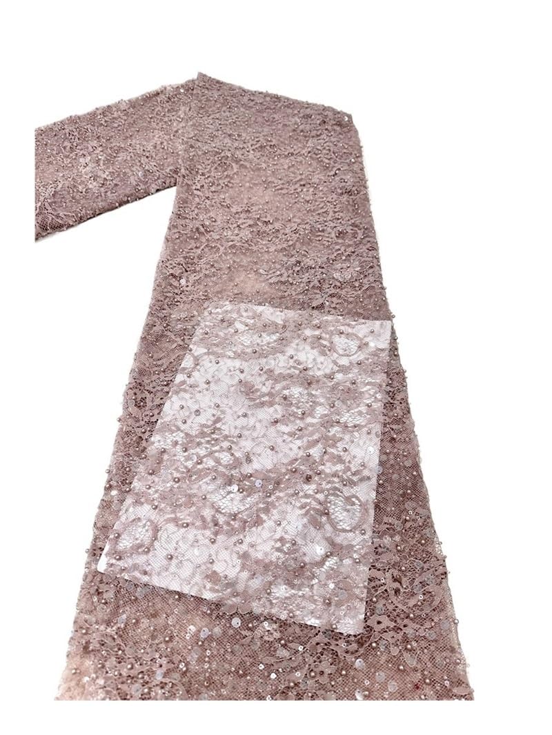 5 jardów świeży styl cekinowy materiał ciężki 1, kg haftowana siatka na suknie ślubne pastelowa moda i dekoracje (szerokość 125-135 cm)(1#)