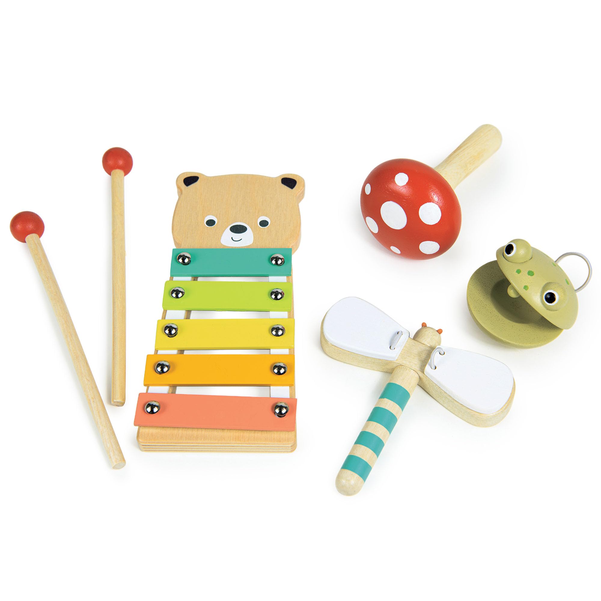 Amazon.co.jp: Mentari トイズ - 森の音楽セット - 木製楽器6点セット