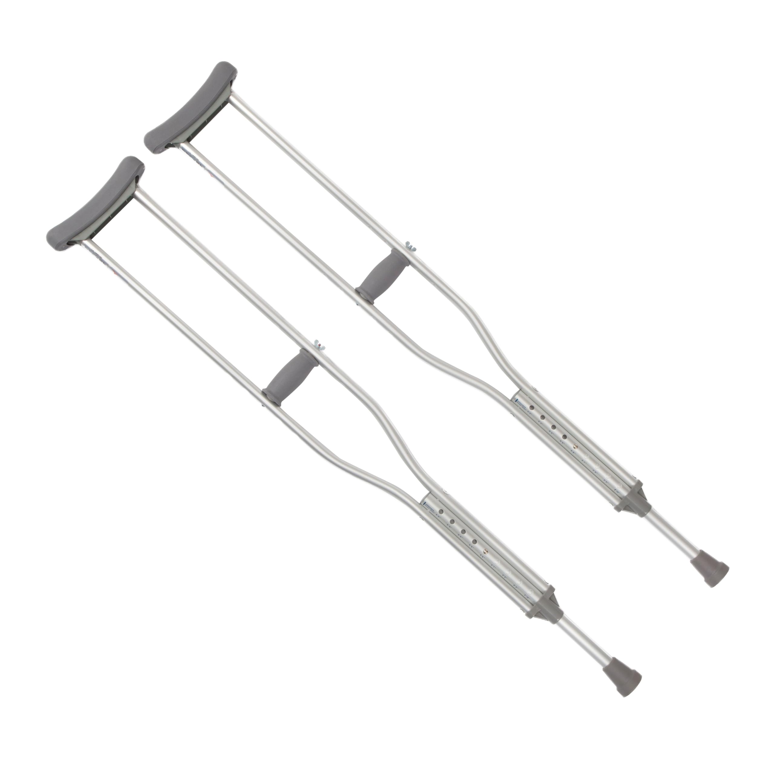CA901AD Push Button Adjustable Aluminum Axillary Crutch - Adult - 62-70 in - Weight Capacity 300 lb - Lightweight Sturdy Construction - Reinforced Crutch Tip - 1 Pair