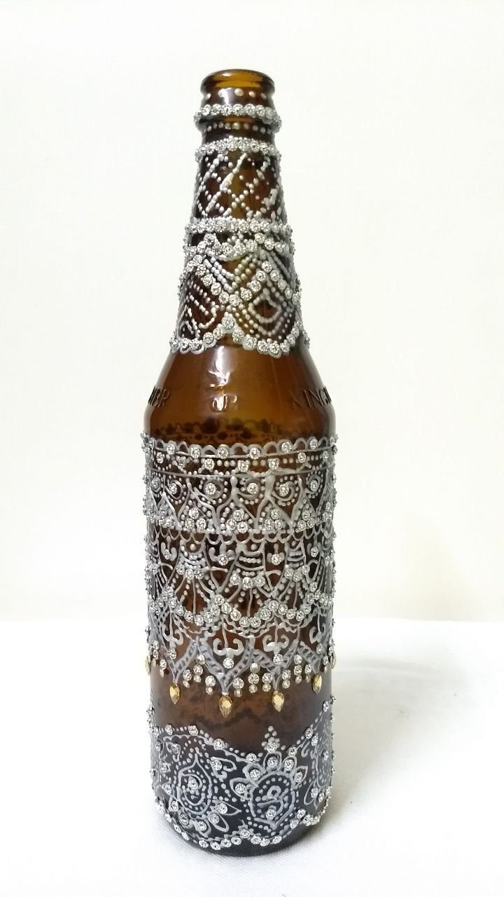 Decorative Handpainted wine bottle Amazon.in Home & Kitchen