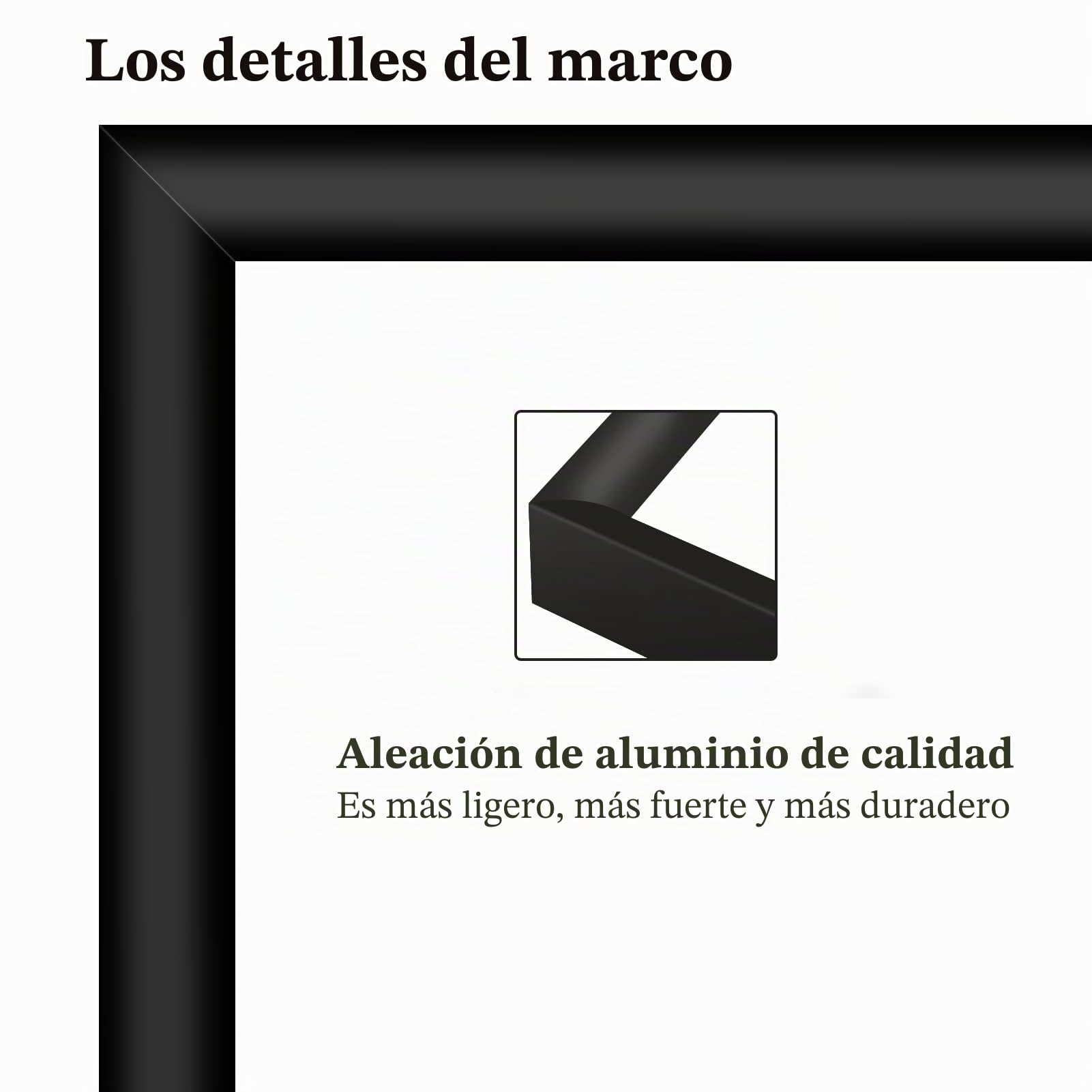 ATOBART Marco de fotos de aluminio A4, 21 x 30 cm, negro, 4 unidades