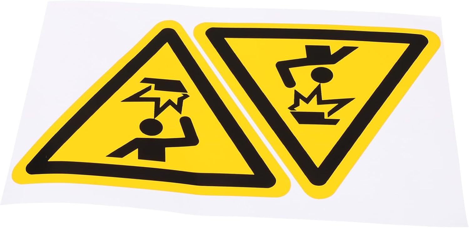 GLEAVI 2PCS Watch Your Head Warning Sign Stickers Adhesive Caution Decals for Low Ceiling Collision Alert Sturdy Safety Labels for Home and Workplace