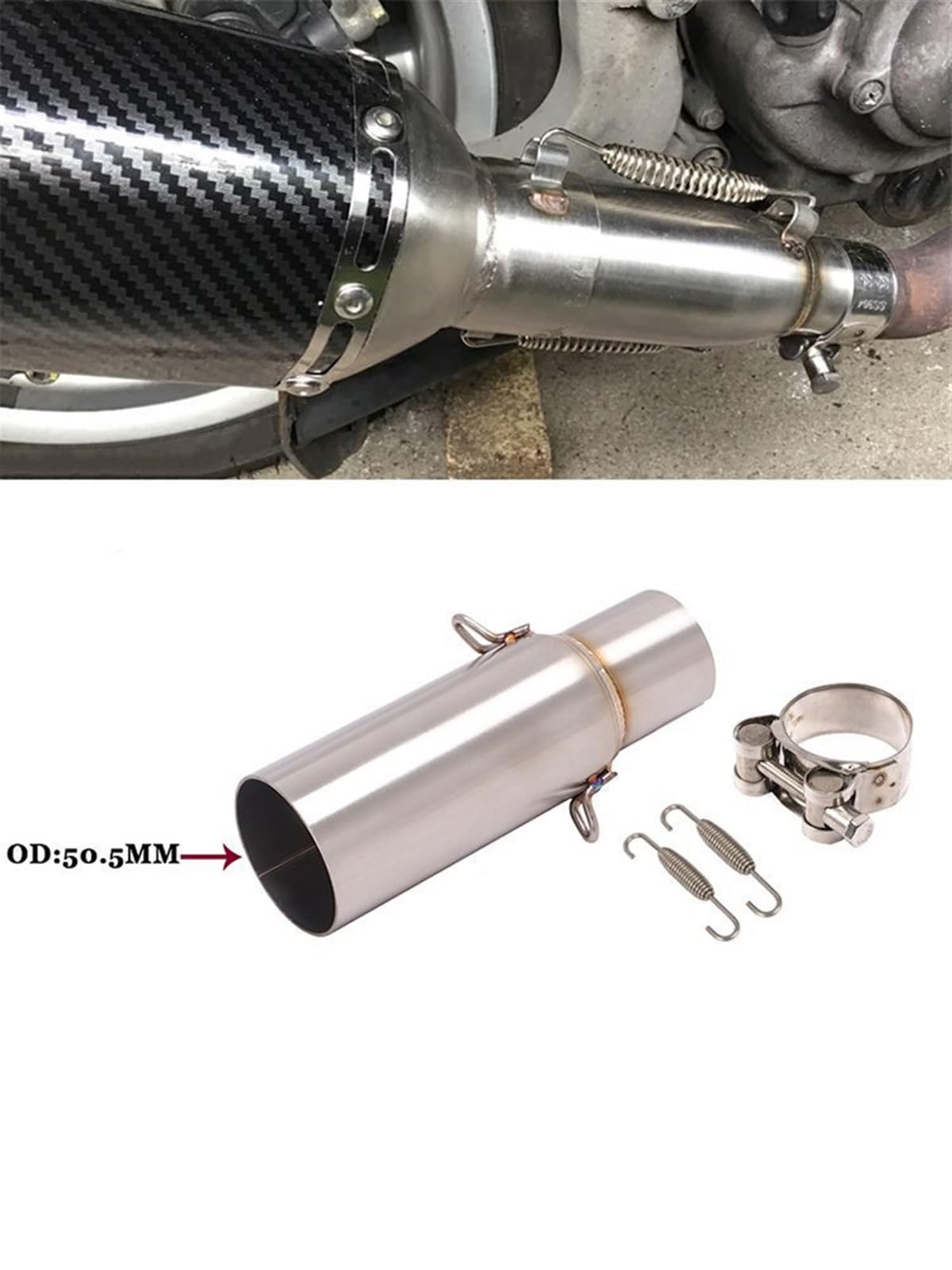 Escape Moto Para Piaggio Para MP3 Para BEVERLY 125 300 Tubo De Conexión Medio De Escape Para Motocicleta Tubo De Escape Antideslizante Para Moto Motocicleta Tubo Cola Escape