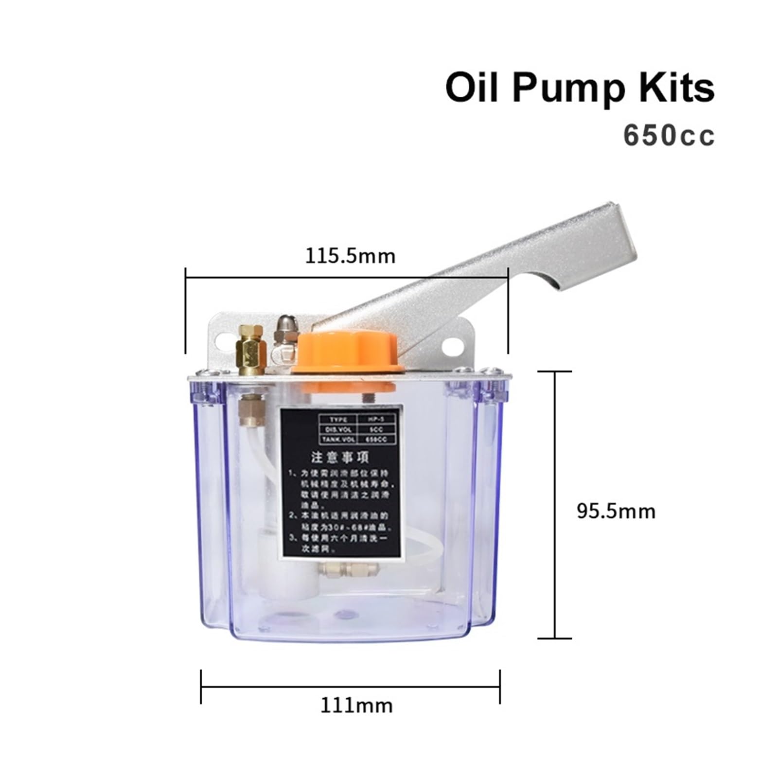 Automatyczna pompa oleju smarowego CNC Zestaw pompy olejowej do grawerowania CNC z uchwytem, wylotem Φ4 mm, ręczne pompy wtryskowe (Silver Oil Pump)