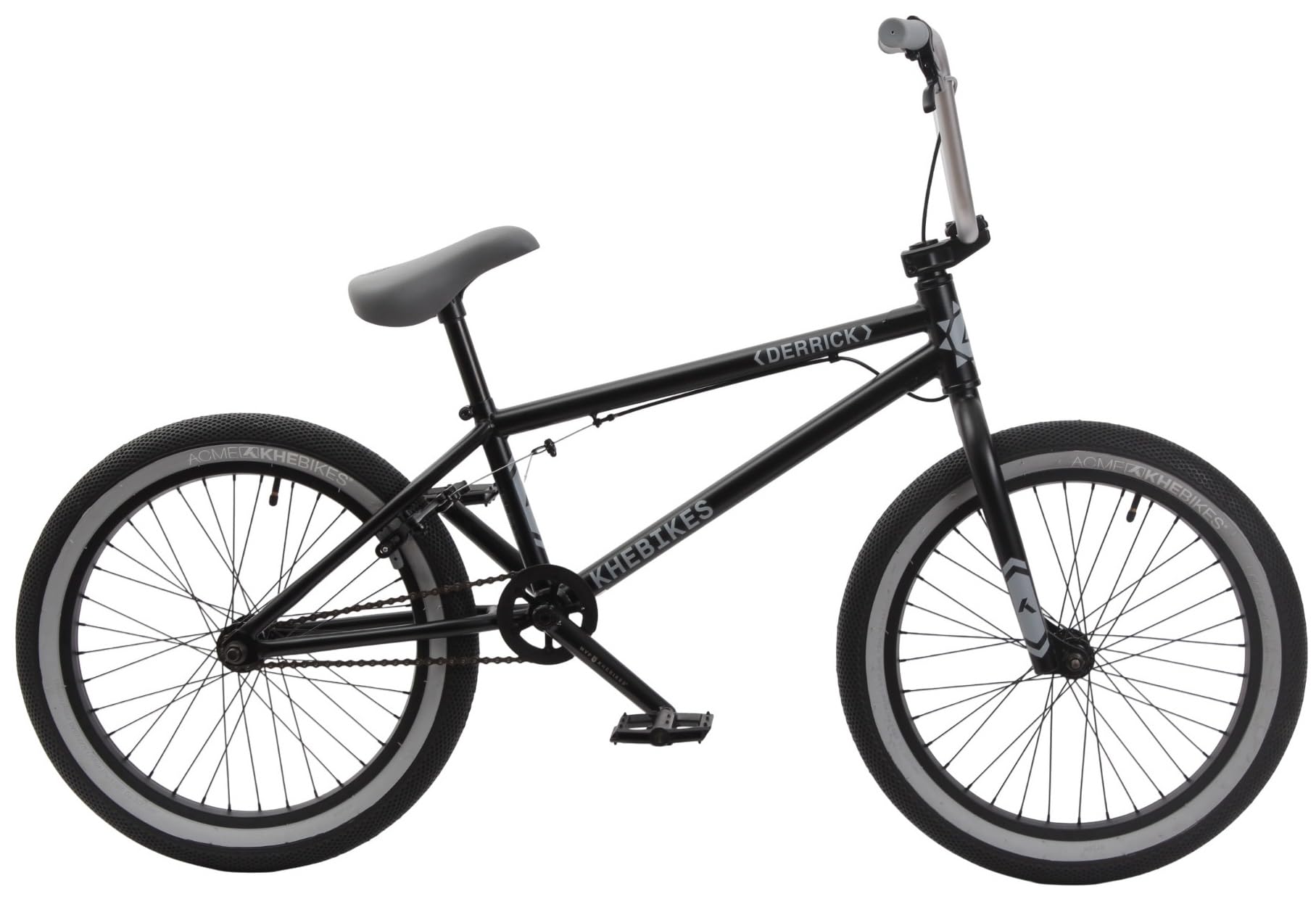 KHEbikes KHE Derrick Vélo BMX 20", léger, 11,1 kg, BMX Freestyle pour débutants et confirmés, tube supérieur de 20,6", 2025, noir mat