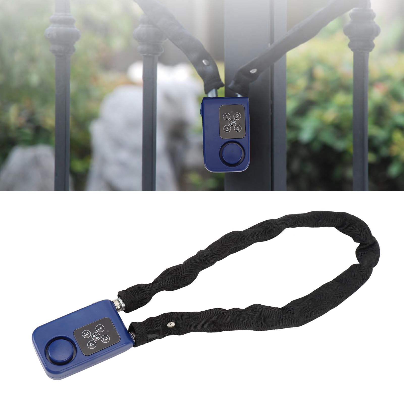 Generic Bloc de Vélo Intelligent, Alarme de Vélo Power PotRession 4-chiffres LED-indicateur LED de Moto à l'épreuve (BLUE)