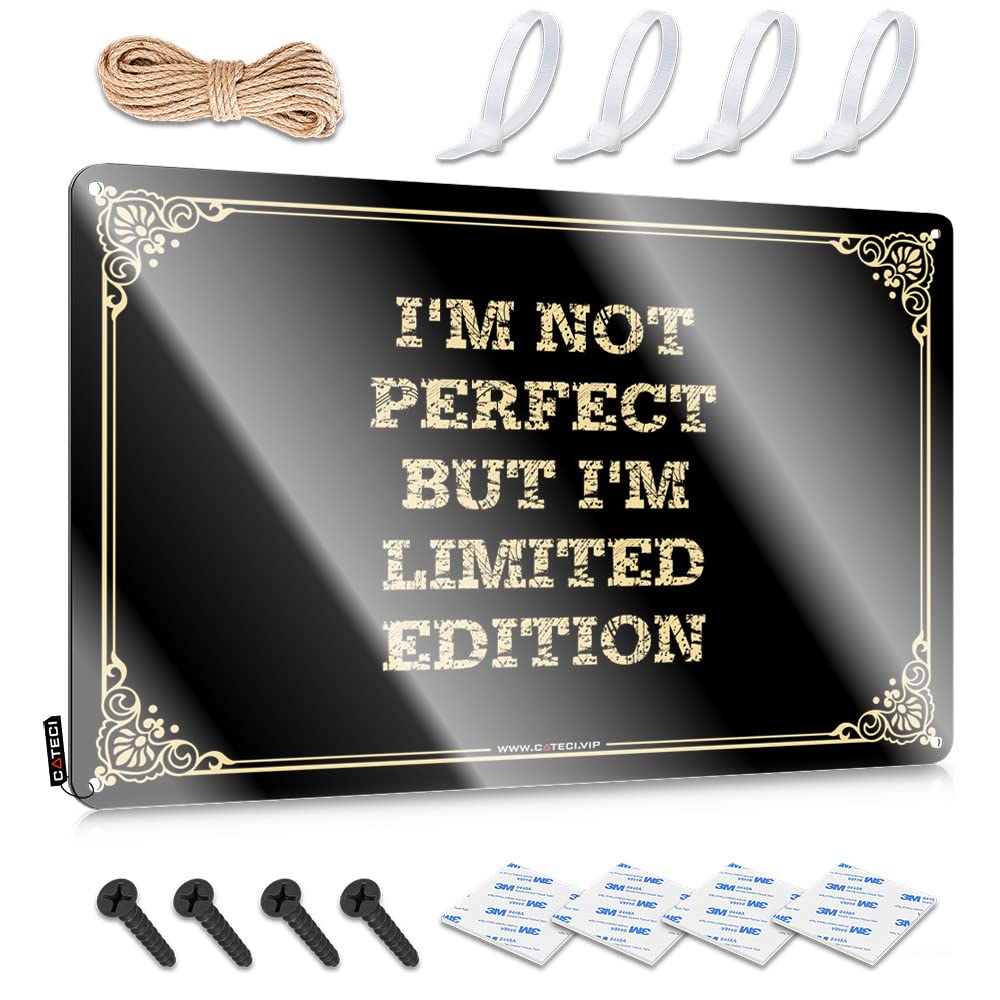 MWFKKADDB Metal Bar Signs I'M Not Perfect But Limited Edition Tin Sign Backyard Bar Sign Metal Bar Decor(30X40CM)