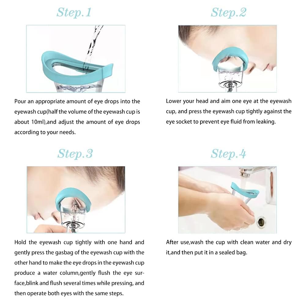 Chavir Portable Silicone Manual Air Pressure Eye Wash Cup | Reusable Eye Rinse Cleaner Tool for Dust, Pollution & Makeup Residue | Leak-Proof Soft Silicone Eye Bath Cup for Daily Care 4