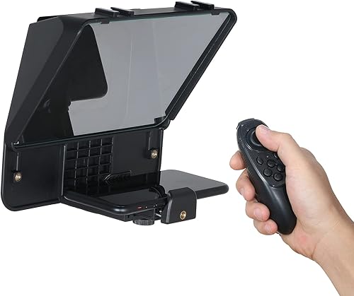 Andoer A10 Teléfono inteligente portátil Cámara DSLR Teleprompter con soporte para teléfono Control remoto para grabación de video Transmisión en