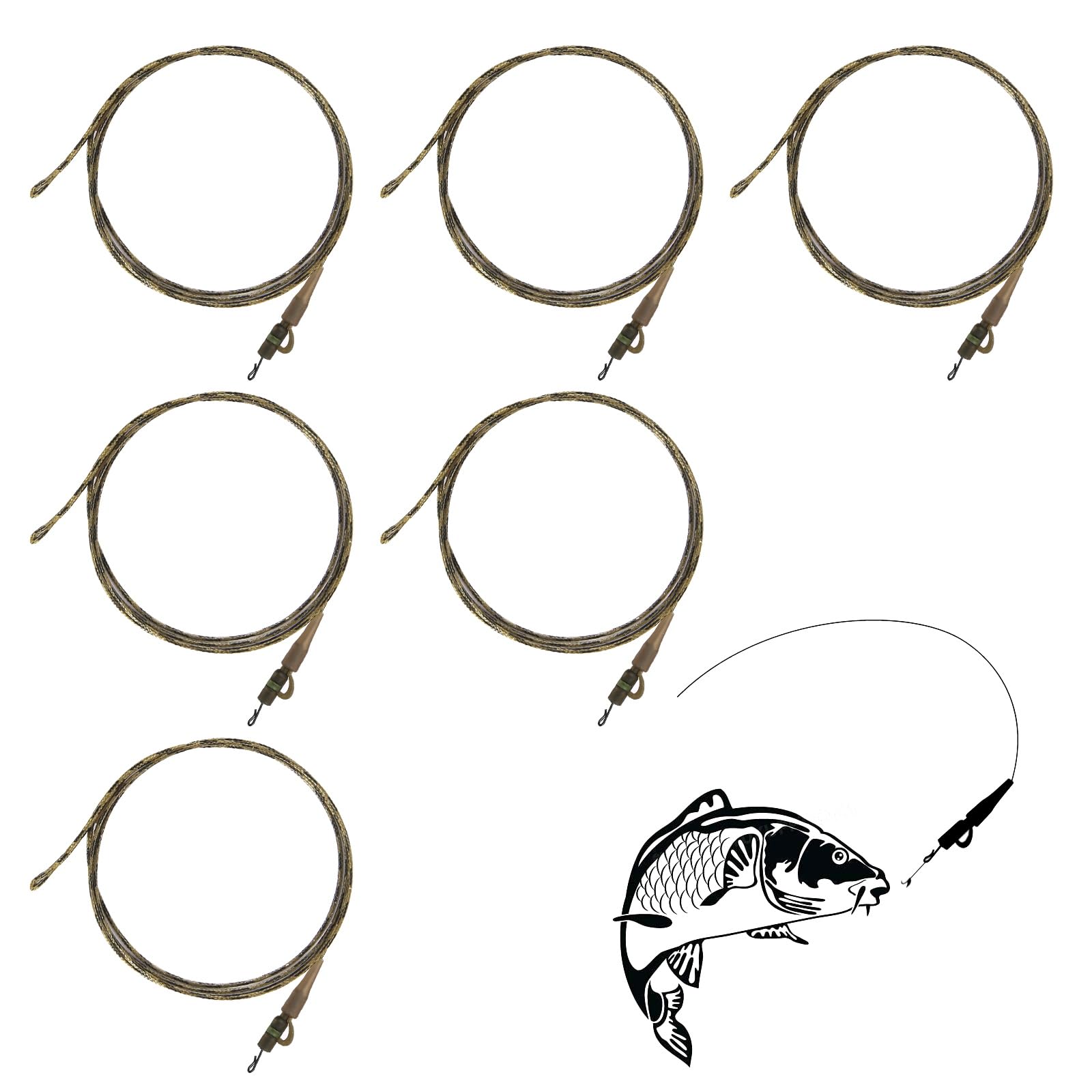 6 accesorios para carpa, accesorios de pesca de carpa, aparejos de pelo para helicópteros, aparejos de seguridad con clip para pesca de carpa, clip para principiantes de carpas