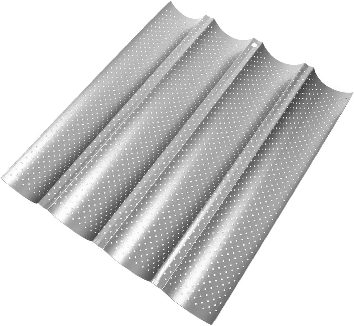 Happyyami Baking Tray Groove Loaf Pan Non Stick Professional French Bread Baking Mold Silver