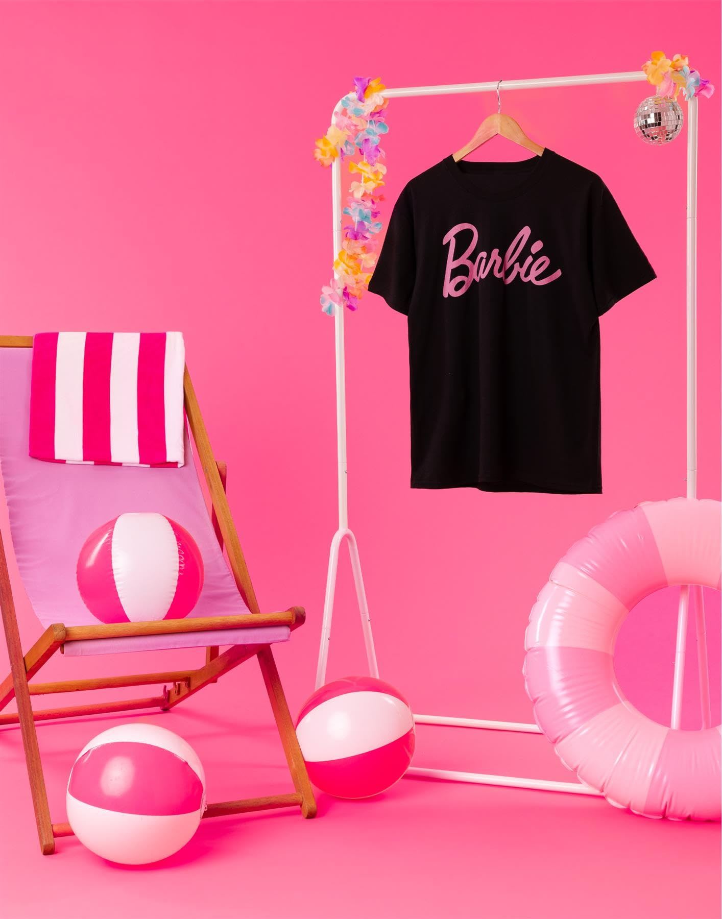 Barbie Femme Rose Classique Logo T-Shirt à Manches Courtes en Noir | Marque emblématique | Top Design à la Mode pour Dames | T-Shirt rétro élégant et Confortable Movie Cadeau de Marchandise