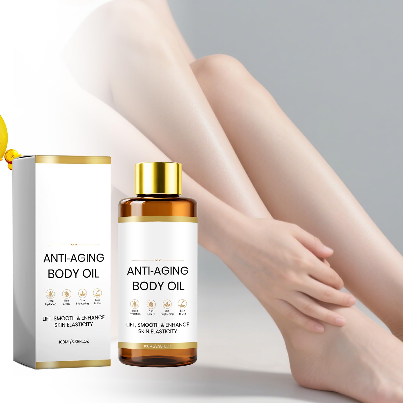 Olio per il corpo anti-invecchiamento per una pelle più tonica, olio per il corpo da donna dopo la doccia, idratante non grassante per un'idratazione intensa ed effetto rassodante, per una pelle più