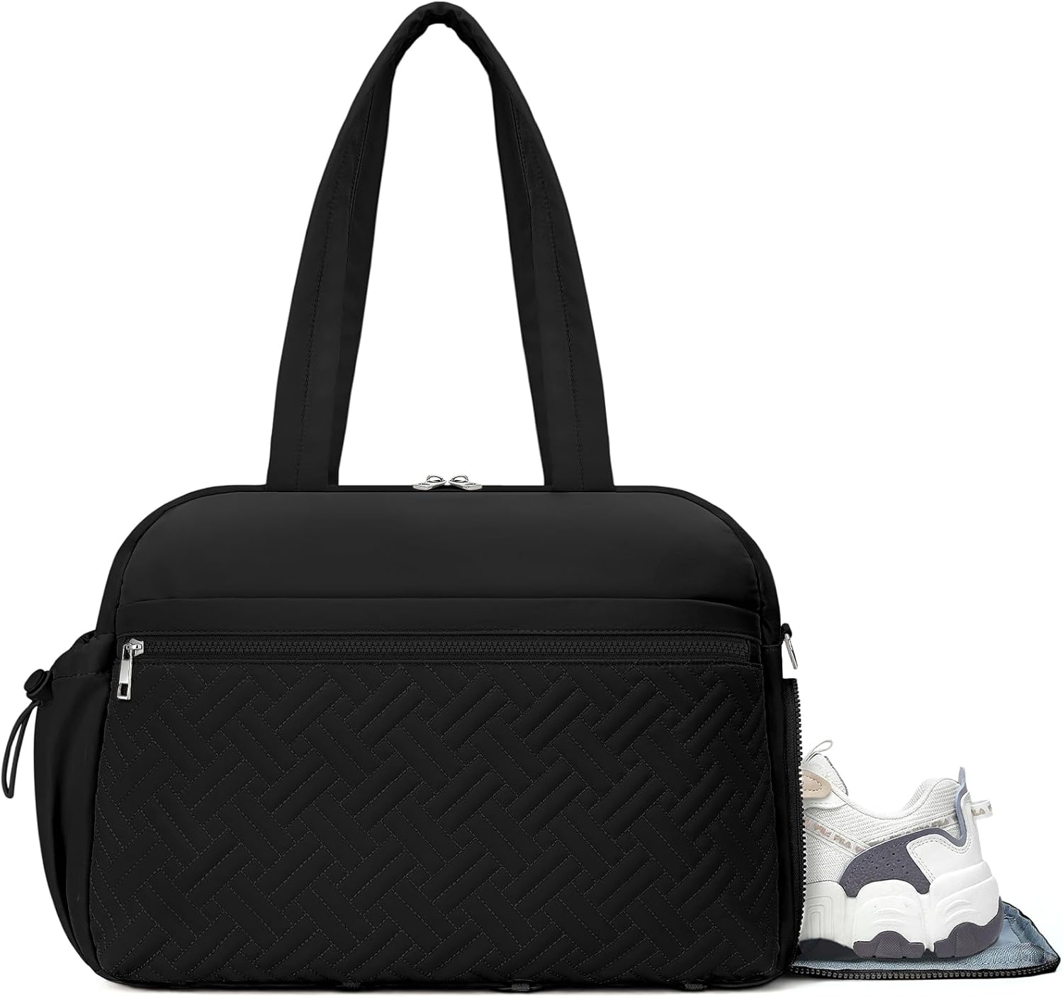 Gym Bag for Women, Lightweight Workout Duffle Bag with Shoe & Wet Separation for Gym, Yoga, Travel & Overnight, Stylish Sports Bag with Adjustable Shoulder Strap Black