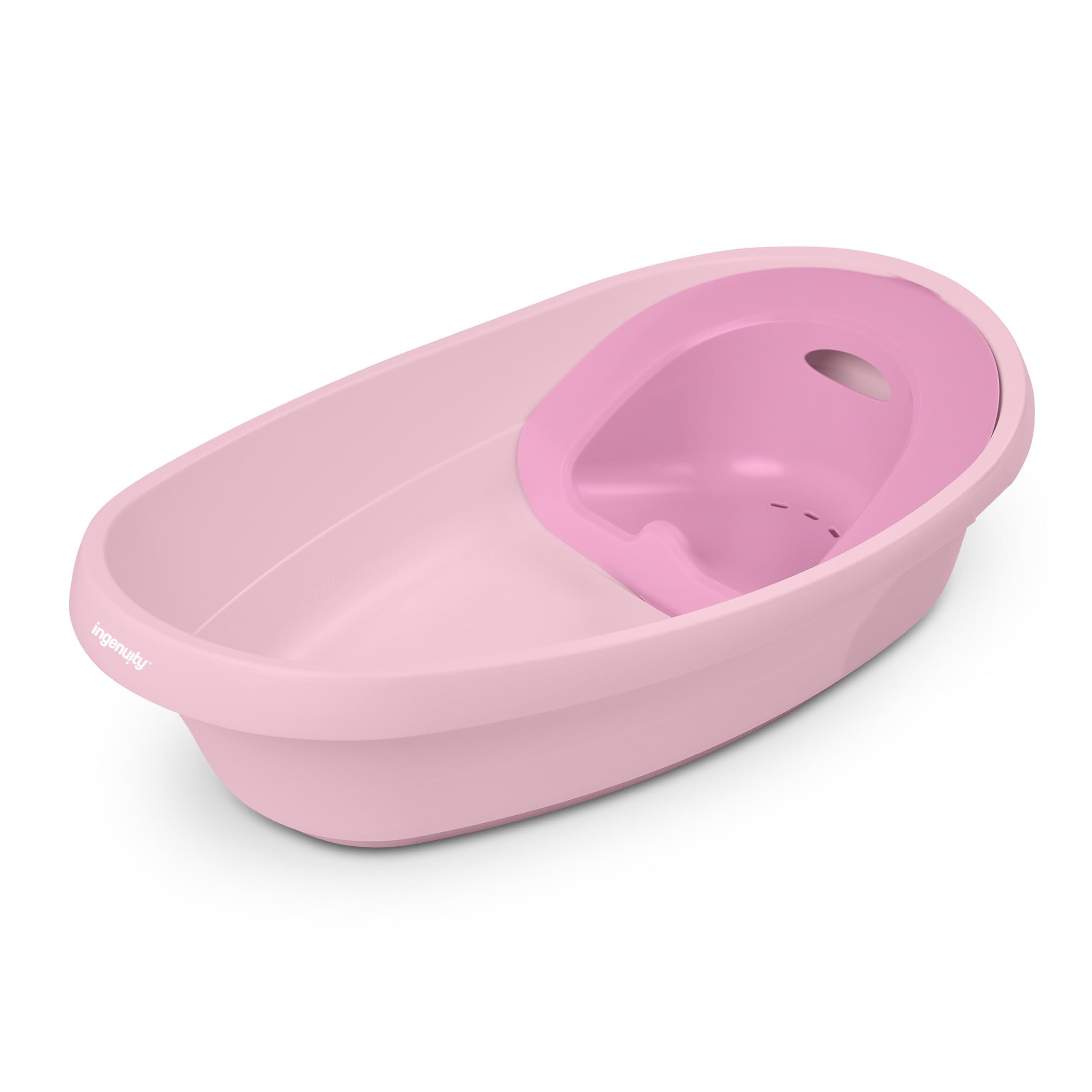 Ingenuity Bañera para bebés 4 en 1 Room to Soak, 4 etapas de uso, arnés de apoyo, asiento con apoyo, a partir de recién nacidos, Rosa