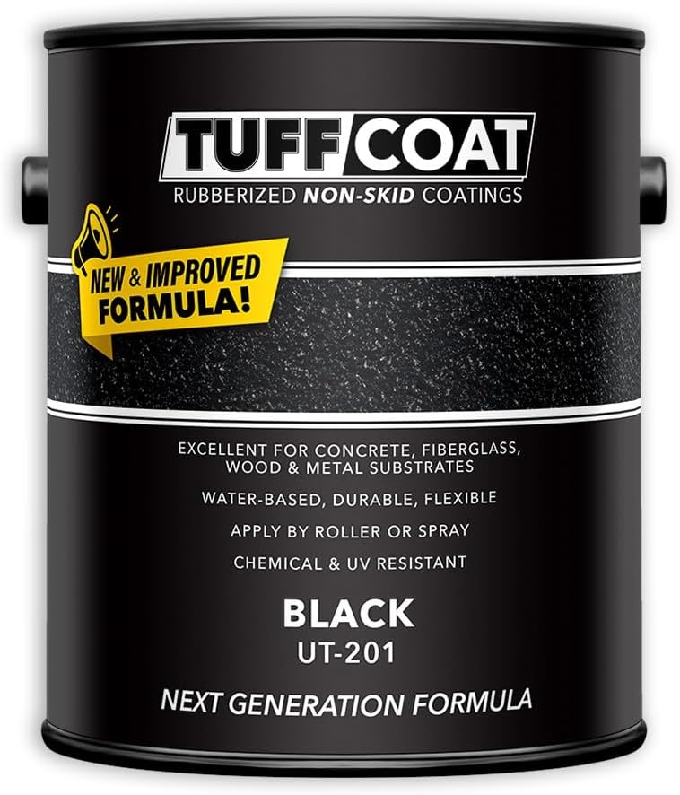Medium Texture Rubberized Non-Skid Deck Coating – Textured Non-Slip Safety Surface for Pool Decks, Docks, Boat Ramps, Patios, Walkways & High-Traffic Areas (UT-211 Light Gray 1-gallon)