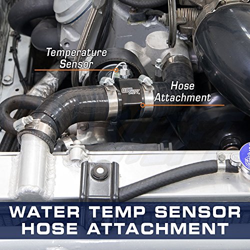 Glowshift GS-AW38 38Mm 1-1/2 Inch Radiator Hose Attachment Adapter For Water Coolant Temperature Gauge Sensor thumb #1