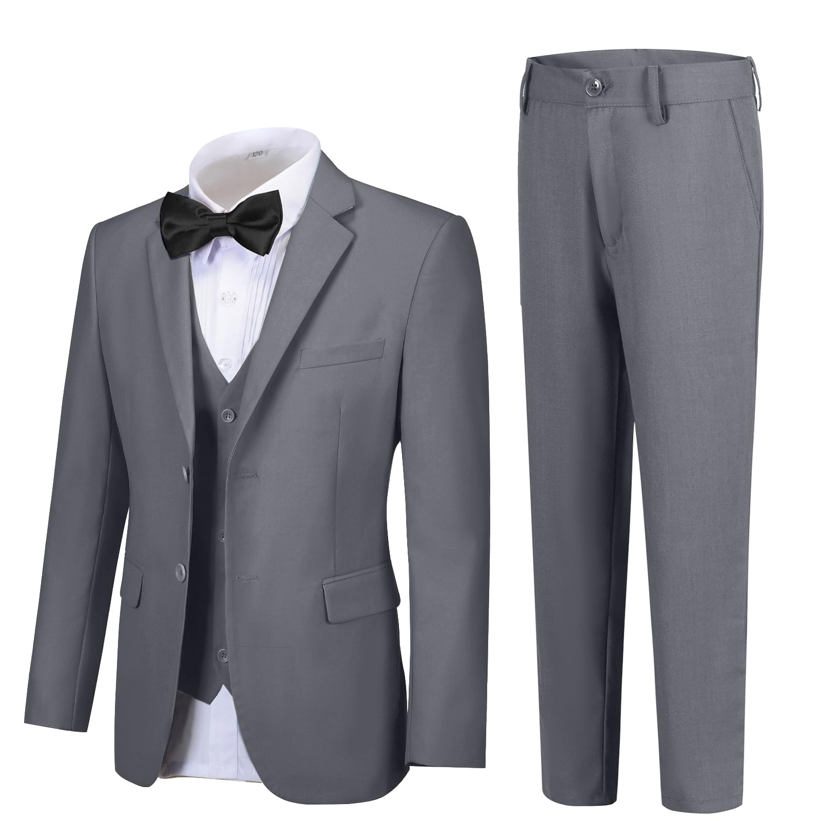 Boy Suits 5 Pieces Formal Suit Set with Adjustable Waist Kids Dress Suit for Wedding Prom