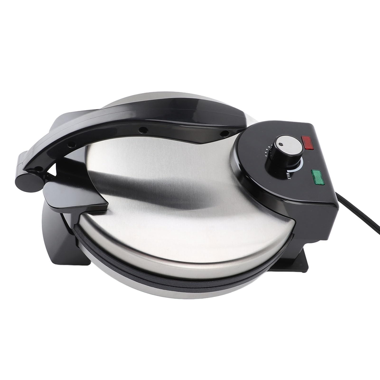 Aoresac Pressa elettrica per omelette, 25,4 cm, controllo della temperatura, macchina per preparare roti antiaderente con coperchio in acciaio inox, pancake grandi, funzionamento sicuro e