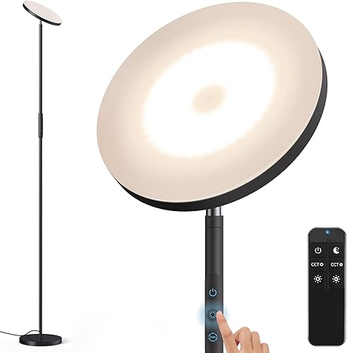 Miniatura 2 de WOWLUMEN Lámpara de pie de 36 W, color negro, paquete de 1 + lámpara de pie de 42 W, color blanco, 1 paquete