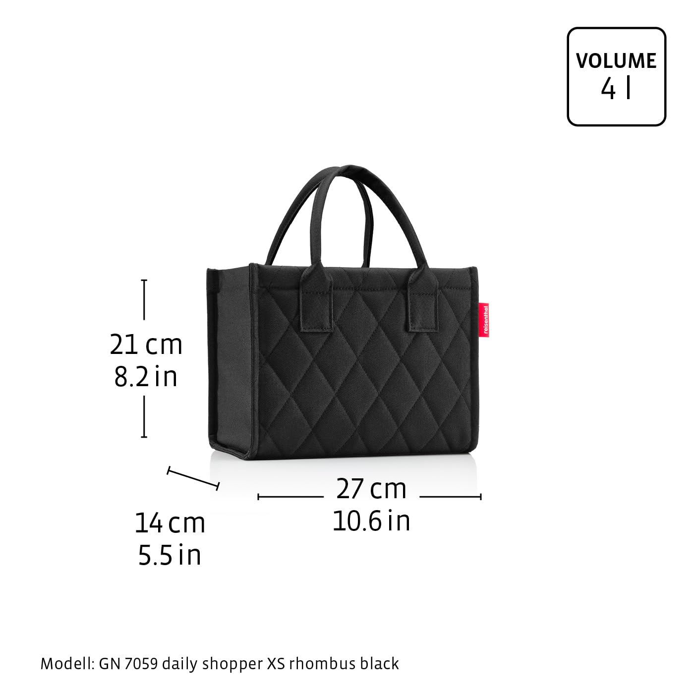 reisenthel Daily Shopper XS – La versione più piccola della nostra moderna shopper aerodinamica – una pratica borsa a tracolla rettangolare.