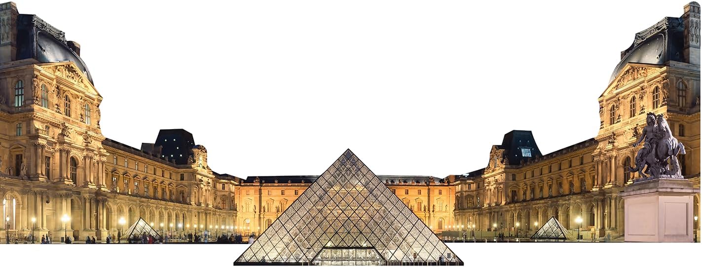 H13599 Louvre Museum 135 Inch Wide Extra Large Cardboard Cutout Set Standee Standup
