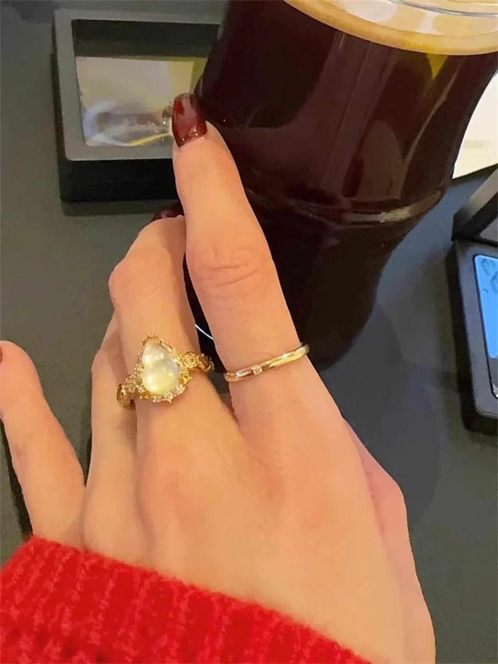 Ring Ringe Damen Bijouterie Herren Vintage Natürlicher Weißer Jade-Kürbis-Ring Mit Zarten, Modischen Eiernudeln Für Damen, All-Match-Schmuck