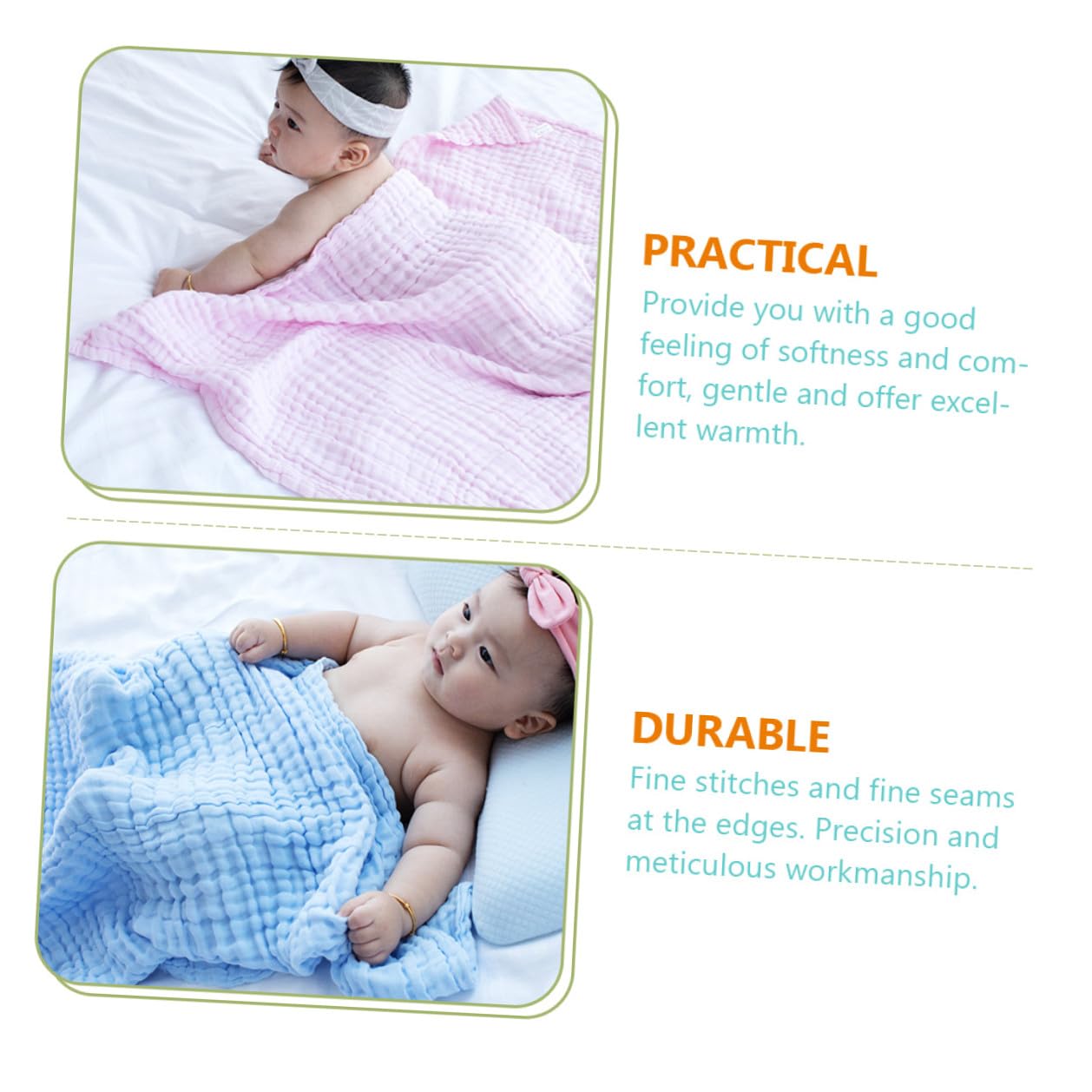 3 Stück Teiliges Babydecke aus Reiner Baumwolle Weiche Musselin Pucktücher in Rosa Gelb und Blau Atmungsaktiv Kuschelig und Vielseitig als Swaddle Empfangs Wickeldecke für